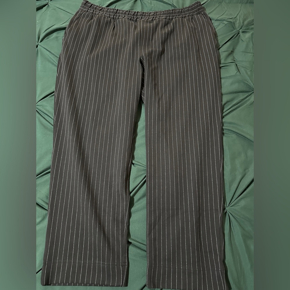 a new day Women's Black Pinstripe Trousers